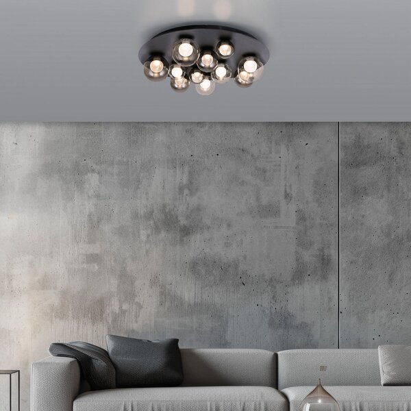 Plafoniera PURE, Popup, dimmerabile, Grigio, Soggiorno, Metallo