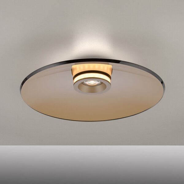 Plafoniera PURE, PURE Moon, dimmerabile, Bronzo / Ottone anticato, Soggiorno, Vetro, Moderno
