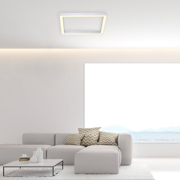 Plafoniera PURE, PURE Lines Square, dimmerabile, Metallizzato, Soggiorno, Metallo, Moderno