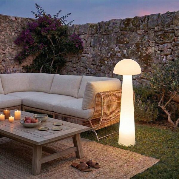 Lampada da esterno da terra bianca 80 cm con LED IP44 - Fungi