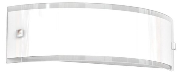 Applique moderno top light linear 1076 a40 e27 led vetro bianco bordo trasparente lucido - Top Light