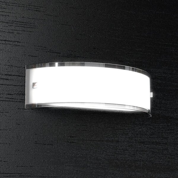 Applique moderno top light linear 1076 a40 e27 led vetro bianco bordo trasparente lucido - Top Light