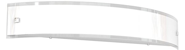 Applique moderno top light linear 1076 a70 e27 led vetro bianco bordo trasparente lucido - Top Light