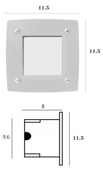 Faretto incasso quadrato top light parma in qd10 ne gx53 led cct ip66 230v nero resina - Top Light