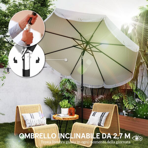 Outsunny Ombrellone da Giardino Ombrellone Esterno Inclinabile 2.7x2.7m Grigio | Aosom Italy