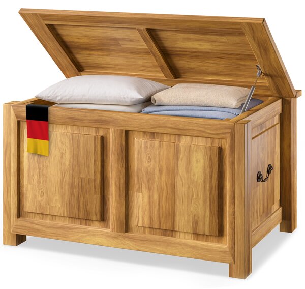 Deuba Cassapanca in Legno 85x44x48cm Vano Contenitore e Coperchio Baule Salvaspazio Pistone a Gas