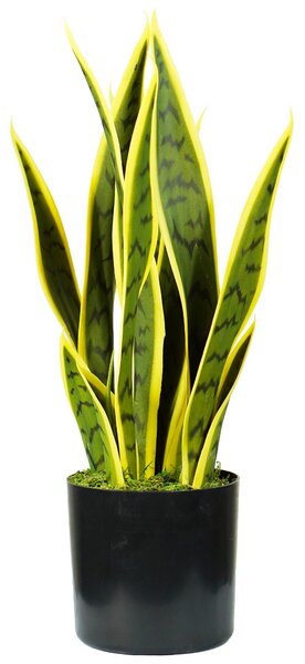 Pianta Artificiale Sansevieria H45 Cm Con Vaso Verde