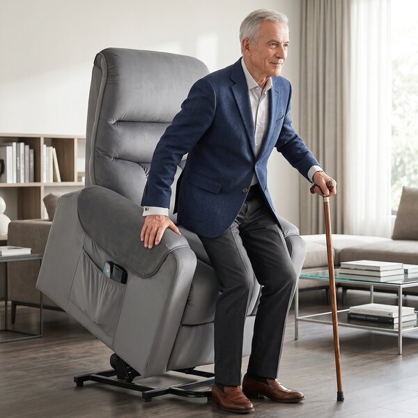 HOMCOM Poltrona Alzapersone Elettrica Massaggio a Vibrazione e Riscaldamento, Poltrona Relax Elettrica in Velluto, Grigio Scuro | Aosom Italy