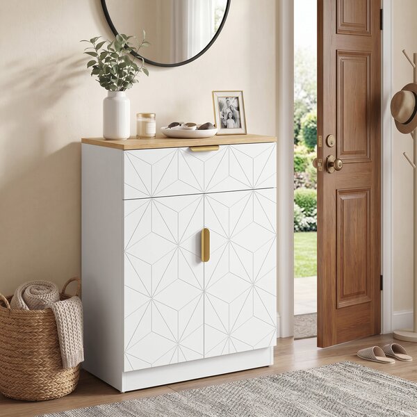 HOMCOM Credenza Moderna, Mobile Contenitore con Cassetto e Ripiano Regolabile, 60x32x82 cm, Bianco | Aosom Italy