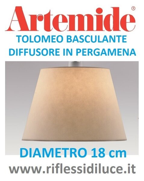 Artemide diffusore in pergamena diametro 18 per Tolomeo basculante