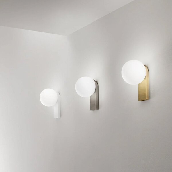 Applique perenz talia 8380 gr lc led 3000k 956lm ip44 grigio titanio sfera vetro soffiato - Perenz