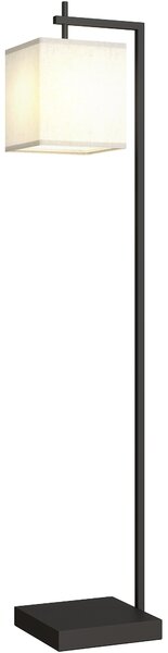 Lampada da Terra a LED con 10 Luminosità 9W e Telecomando 36x30x168 cm Paralume Effetto Lino Nero e Beige