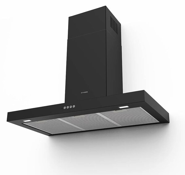 Faber Cappa Cucina Aspirante a Parete Larghezza 120 cm colore Nero Opaco - 325.0618.787 Stilo Comfort