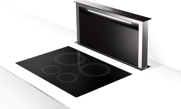 Faber Cappa Cucina Aspirante a Parete Larghezza 88 cm Profondit 12 cm Classe B colore Nero, Acciaio inox - Fabula BK 90 RB 110.0360.581
