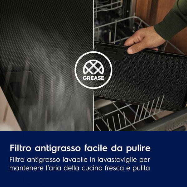 Electrolux Cappa Cucina Aspirante Sottopensile Incasso Larghezza 60 cm colore Acciaio - LFP516X Serie 500 ExctractionTech
