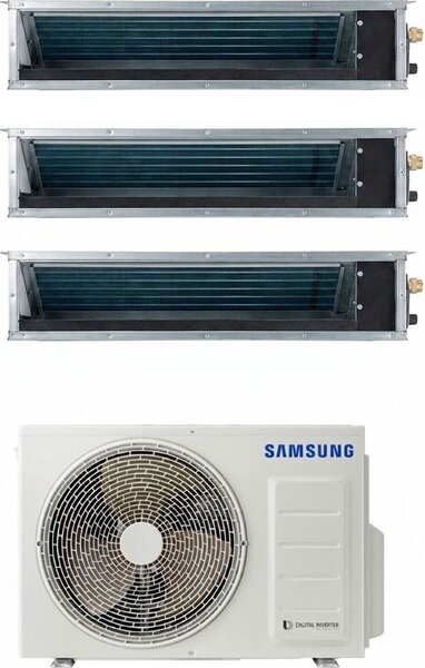 Samsung Climatizzatore Canalizzato Trial Split 9000+12000+18000 btu Condizionatore con Pompa di Calore Classe A++/A+ (Unit Interna + Unit Esterna