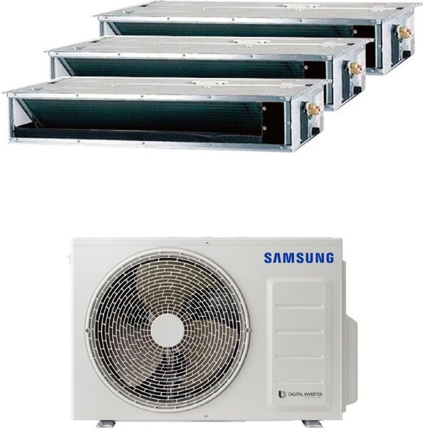 Samsung Climatizzatore Canalizzato Trial Split 9000+12000+18000 btu Condizionatore con Pompa di Calore Classe A++/A+ (Unit Interna + Unit Esterna