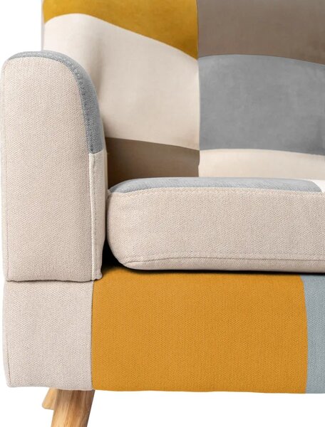 Buybuy Divano 3 Posti Moderno in Tessuto Dimensioni 190x73x78 cm colore Patchwork - Autunno