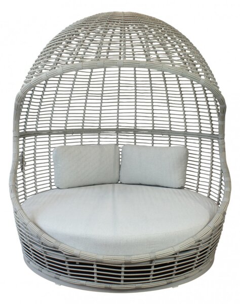 VivaGarden Divano da Esterno con Struttura a Conchiglia con Cuscini in Alluminio 185x185x200 cm colore Grigio Chiaro - Ushuaia
