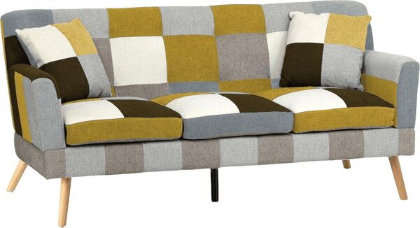 Buybuy Divano 3 Posti Moderno in Tessuto Dimensioni 190x73x78 cm colore Patchwork - Autunno