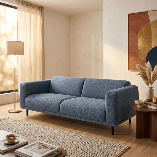 Mebel Divano 2 Posti Moderno in Tessuto Dimensioni 200x92x71 cm colore Grigio chiaro - BALENA