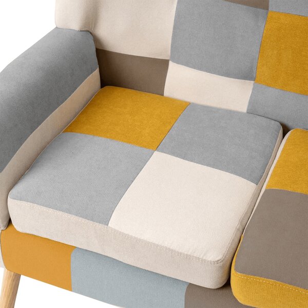 Buybuy Divano 3 Posti Moderno in Tessuto Dimensioni 190x73x78 cm colore Patchwork - Autunno