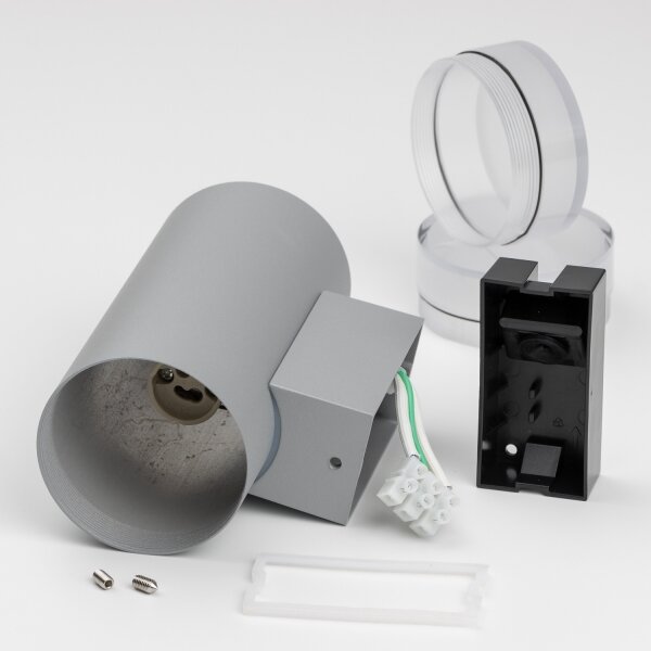 Brilagi - Applique da esterno LED RGBW MATERA 2xGU10/4,8W/230V grigio IP54