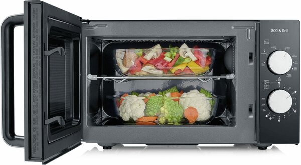 Severin Forno Microonde Combinato con Grill Capacit 20 Litri Potenza 800W colore Nero/Inox - MW 7762