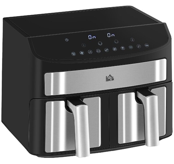 DecHome Friggitrice ad Aria 8 Litri con Timer e Temperatura Regolabile in Acciaio e Plastica 38.8Lx36.3x31.1 cm colore Nero - 0BKJ10F57