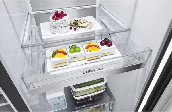 Lg Frigorifero Americano Side by Side Capacit 628 Litri Classe energetica C Raffreddamento No Frost colore Black Steel - GSLE91EVAC