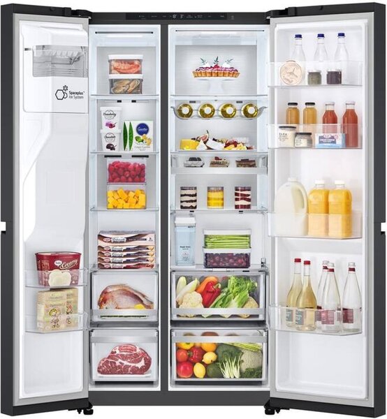 Lg Frigorifero Americano Side by Side Capacit 628 Litri Classe energetica C Raffreddamento No Frost colore Black Steel - GSLE91EVAC