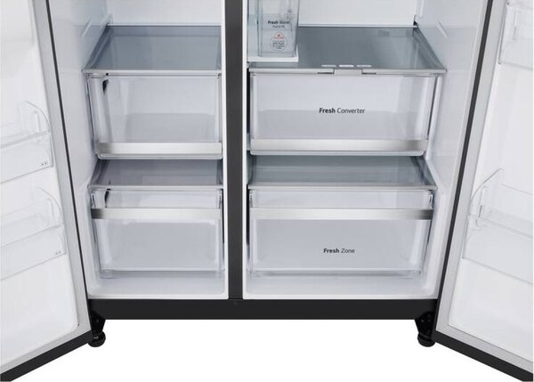 Lg Frigorifero Americano Side by Side Capacit 628 Litri Classe energetica C Raffreddamento No Frost colore Black Steel - GSLE91EVAC