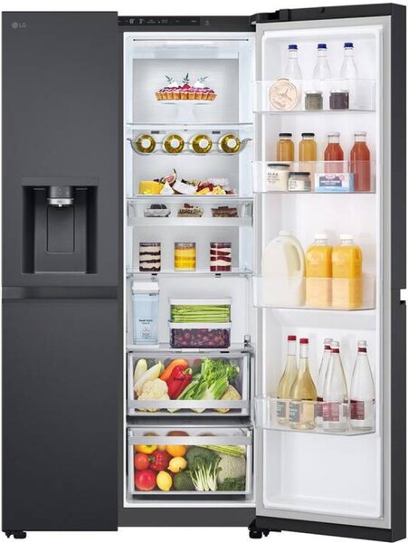 Lg Frigorifero Americano Side by Side Capacit 628 Litri Classe energetica C Raffreddamento No Frost colore Black Steel - GSLE91EVAC