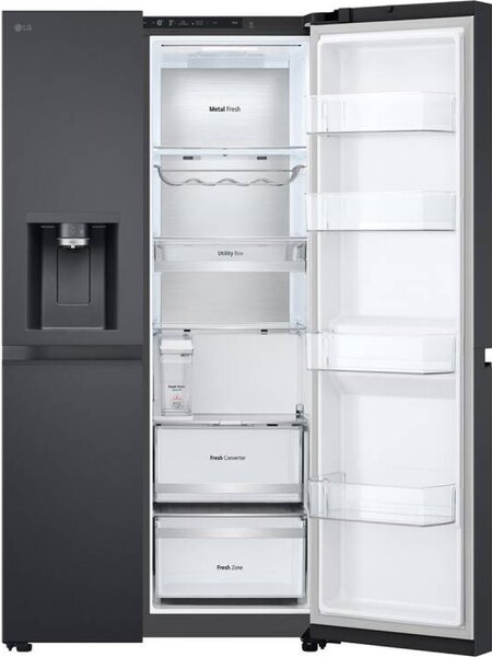 Lg Frigorifero Americano Side by Side Capacit 628 Litri Classe energetica C Raffreddamento No Frost colore Black Steel - GSLE91EVAC