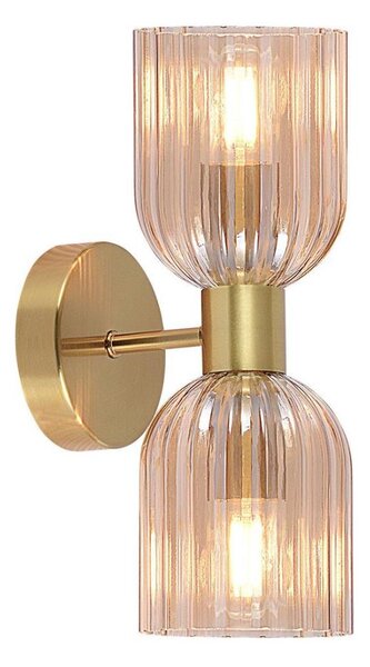 Applique PIEGA 2xE14/10W/230V ottone/beige fumé