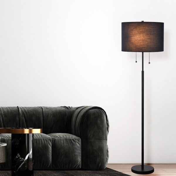 Lampada da terra FOGO 2xE27/15W/230V nera