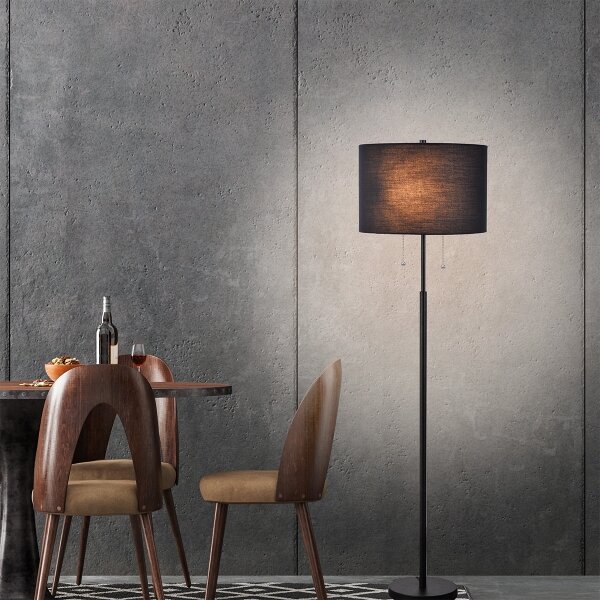 Lampada da terra FOGO 2xE27/15W/230V nera
