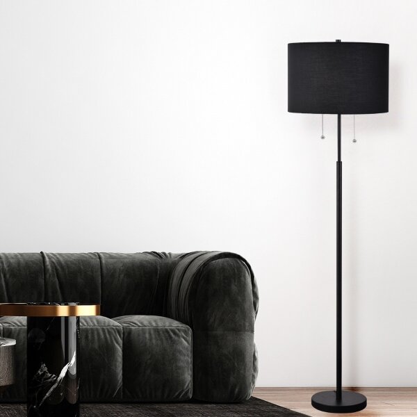 Lampada da terra FOGO 2xE27/15W/230V nera