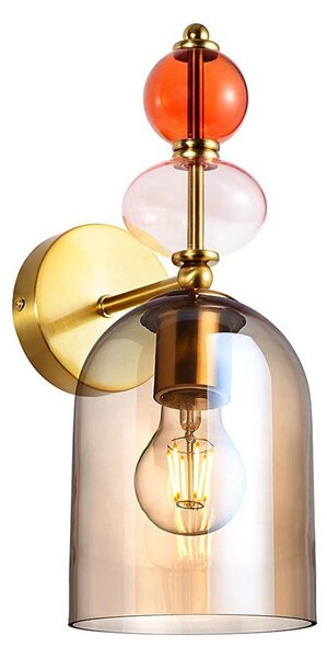 Lampada da parete TROPEA 1xE27/15W/230V dorata/beige fumé