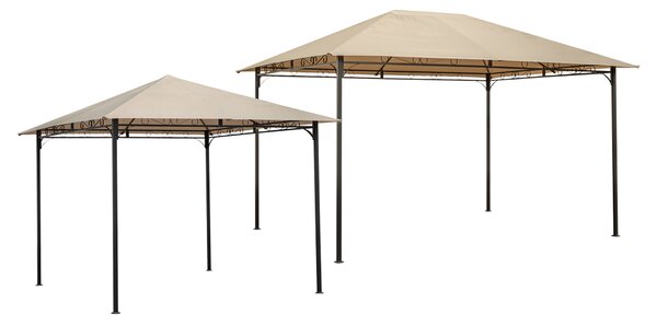 LIF Gazebo da Giardino 3x3 mt in Acciaio/Poliestere colore Ecr - TAHITI