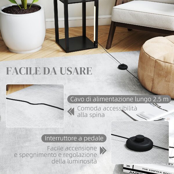 DecHome Lampada da Terra con 4 Ripiani 3 Luminosit Regolabili e Interruttore a Pedale 29x29x163 cm colore Nero