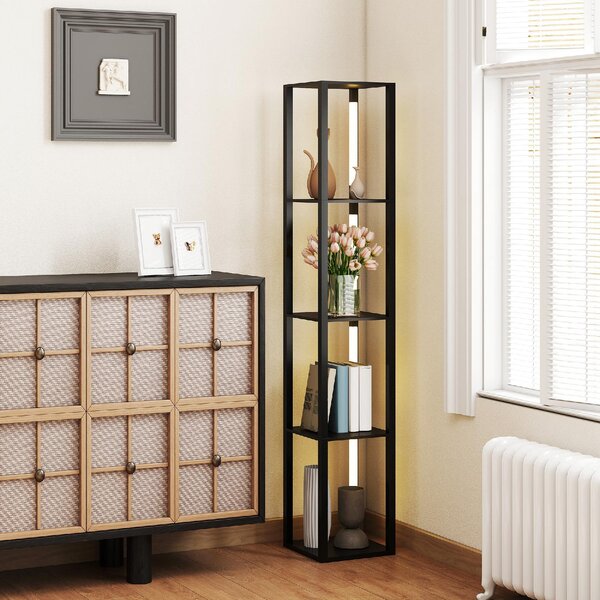 DecHome Lampada da Terra con 4 Ripiani 3 Luminosit Regolabili e Interruttore a Pedale 29x29x163 cm colore Nero