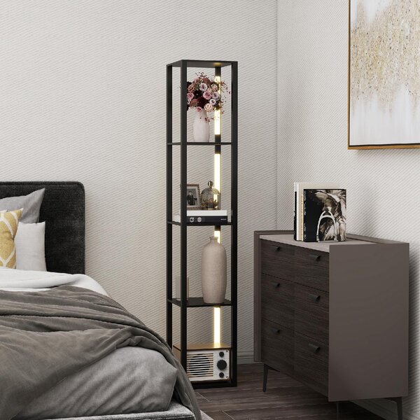 DecHome Lampada da Terra con 4 Ripiani 3 Luminosit Regolabili e Interruttore a Pedale 29x29x163 cm colore Nero