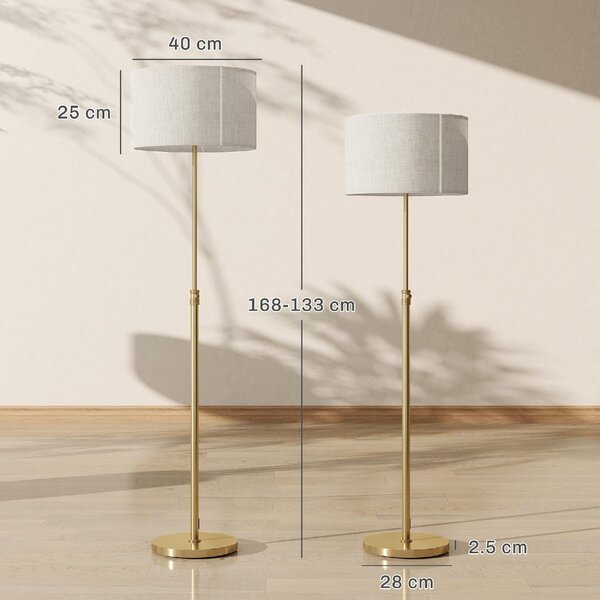 DecHome Lampada da Terra con Telecomando e Luminosit Regolabile 3000K-6000K, Paralume in Tessuto colore Oro