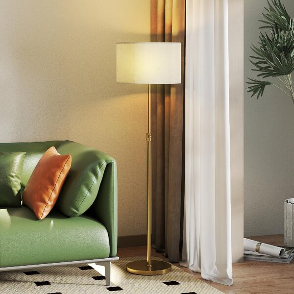 DecHome Lampada da Terra con Telecomando e Luminosit Regolabile 3000K-6000K, Paralume in Tessuto colore Oro