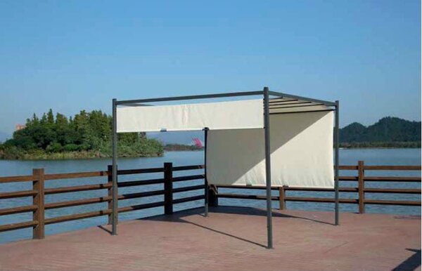 NBrand Pergola da Esterno in Acciaio/Poliestere Dimensioni 3x3 mt colore Ecr - Itaca
