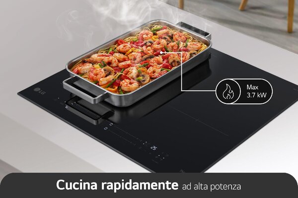 Lg Piano Cottura a Induzione 4 Fuochi Larghezza 59 cm in Vetroceramica colore Nero - CI7Z2438BA.CBKQEUR