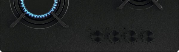 Electrolux Piano Cottura a Gas 4 Fuochi a Gas Larghezza 60 cm in Vetro colore Nero - KGG643723L