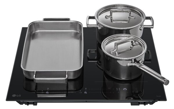 Lg Piano Cottura a Induzione 4 Fuochi Larghezza 59 cm in Vetroceramica colore Nero - CI7Z2438BA.CBKQEUR