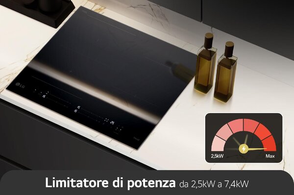 Lg Piano Cottura a Induzione 4 Fuochi Larghezza 59 cm in Vetroceramica colore Nero - CI7Z2438BA.CBKQEUR